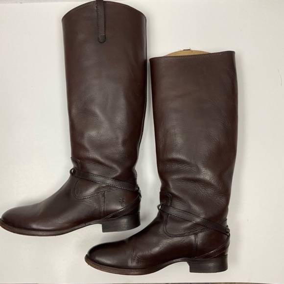 Frye Womens Lindsey Plate Tall Riding Boots Brown 6.5 - Picture 2 of 15